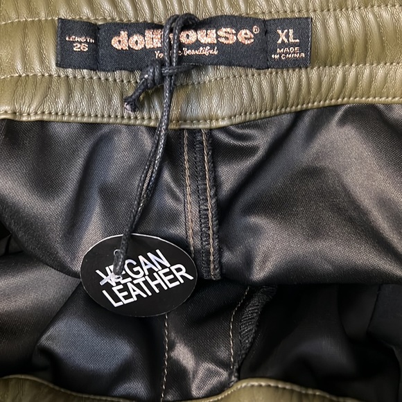 Dollhouse Pants & Jumpsuits Dollhouse Vegan Leather Olive Green